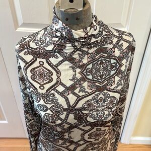 Marie Oliver cream and pink slouchy lightweight turtleneck